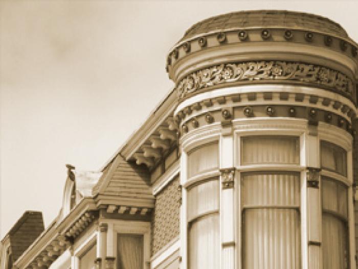 architectural detail of exterior of a victorian house